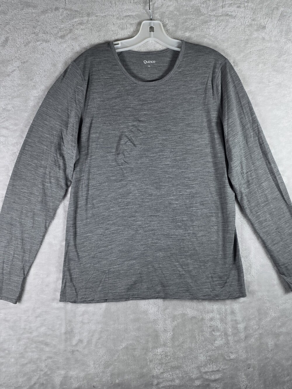 Quince Women 100% Merino Wool XL All-season Long Sleeve Base Layer Heather Grey